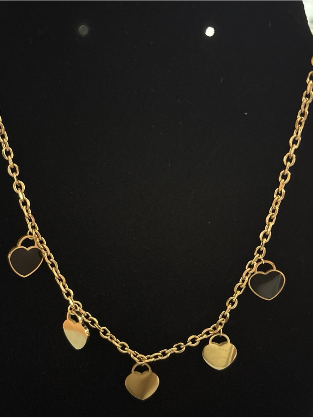 Gold Heart Charm Necklace - Elegant Women's Heart Link Necklace